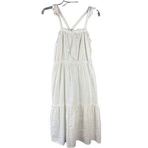 Peyton & Parker Tiered Midi Dress Size XL (16) White Sleeveless 100% Cotton